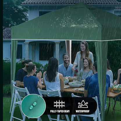 Pop Up Gazebo 3x3m Heavy Duty Outdoor Canopy Tent, Waterproof & UV Protection Folding Shelter, Portable Shade Tent for Backyard, Garden, Beach, Camping, Party & Events